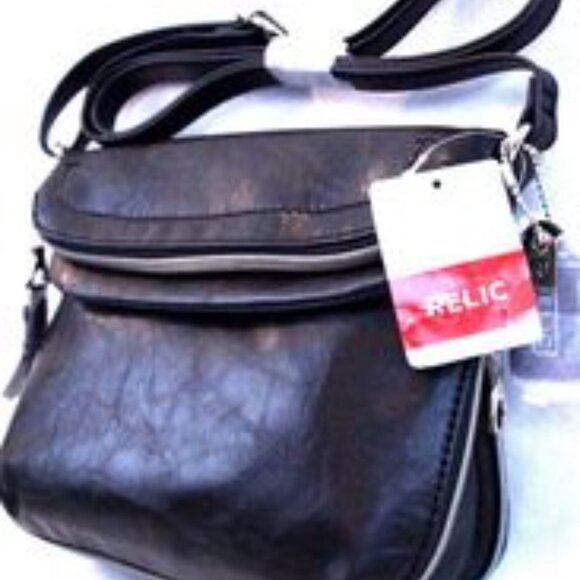 Relic Fossil Cross Body Expandable Messenger Bags Choose Cognac (Brown) or Black - Picture 6 of 8